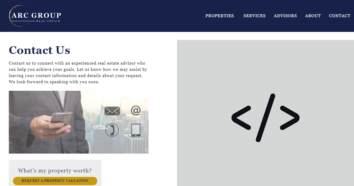 Arc Group Website - Contact